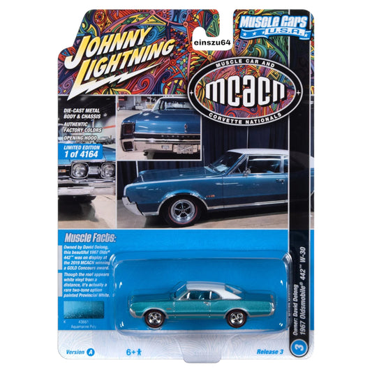 Johnny Lightning - 1967 Oldsmobile 442 W-30 *MCACN*, aquamarine poly - JLSP289A