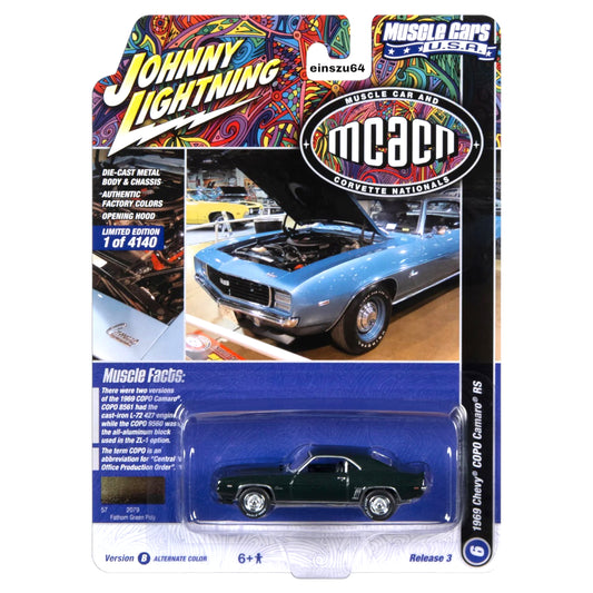 Johnny Lightning - 1969 Chevrolet COPO Camaro RS *MCACN* fathom green - JLSP292B