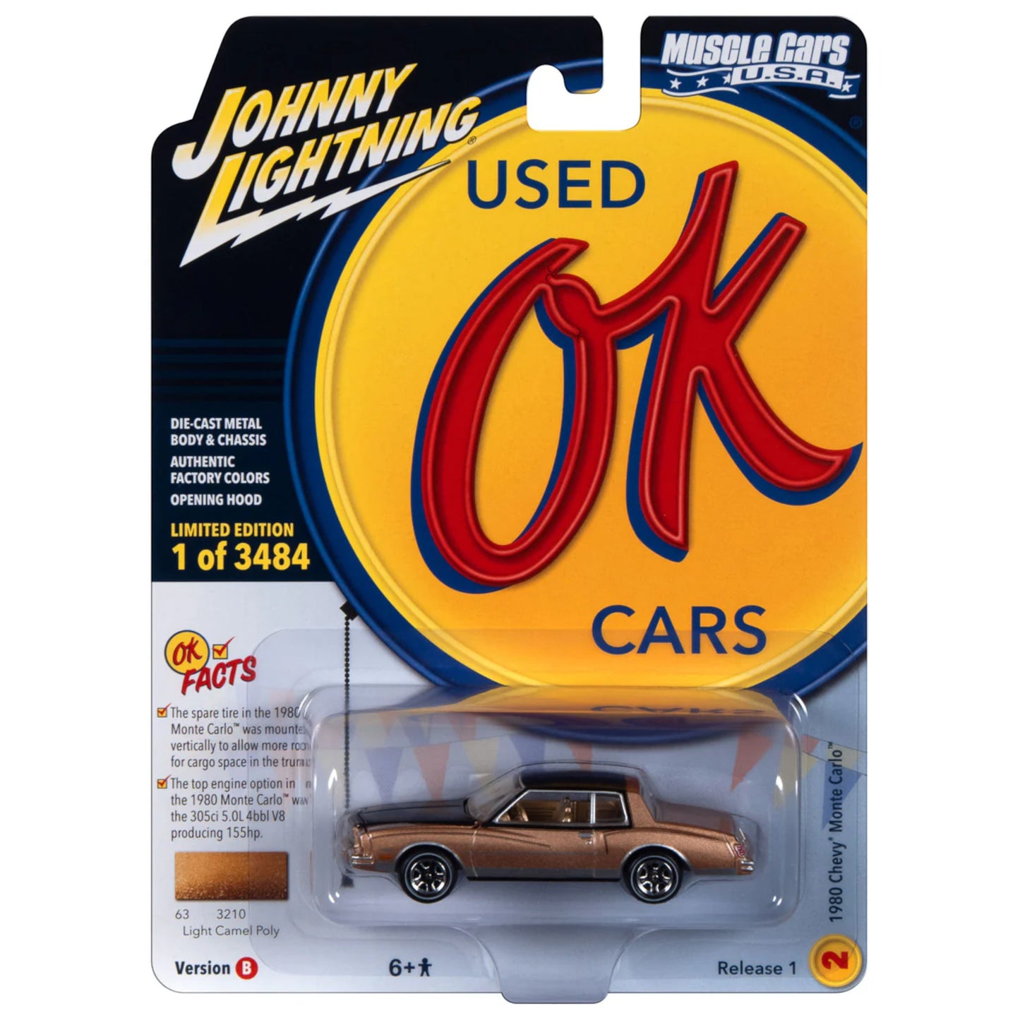 Johnny Lightning - 1980 Chevrolet Monte Carlo, Light Camel Poly - JLSP336B