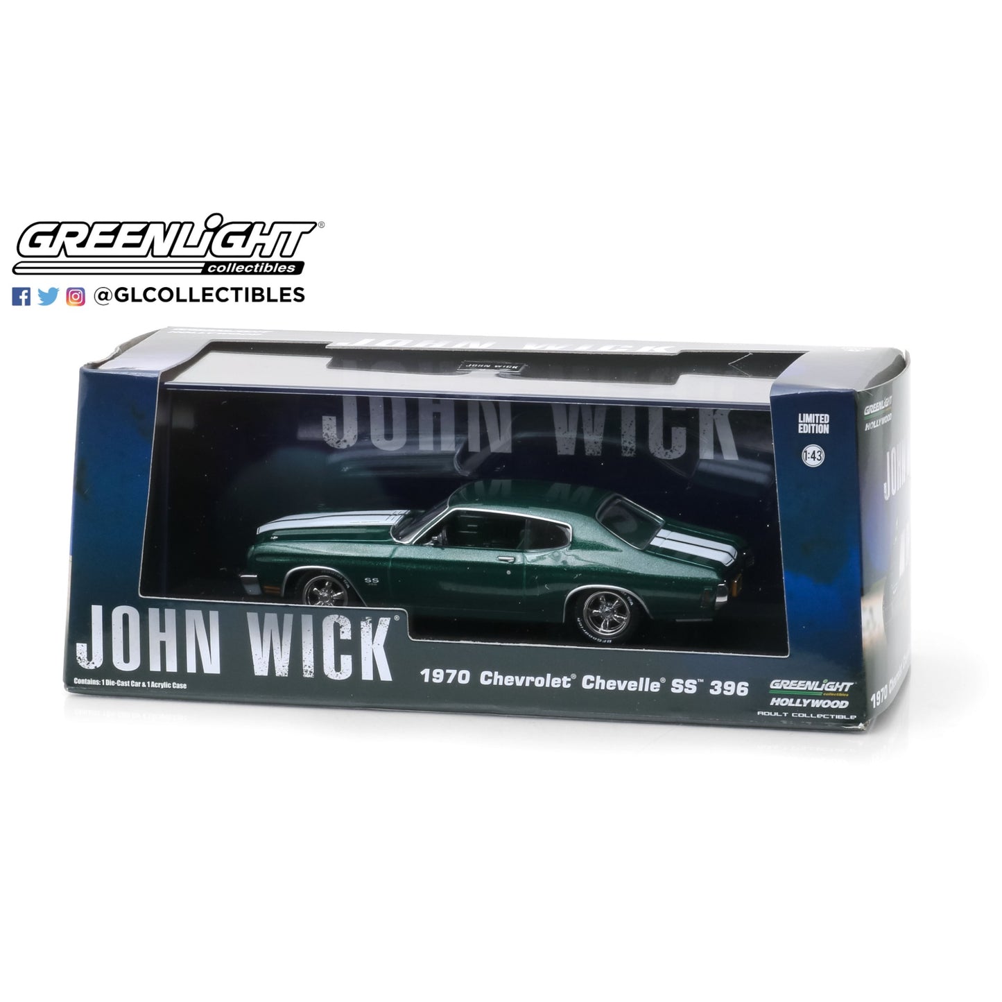 Greenlight - 1970 Chevrolet Chevelle SS 396 - John Wick - 86541 - 1:43 - Hollywood