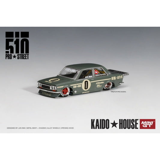 Mini GT Kaido House - Pre-Order - Datsun 510 Pro Street OG Green - KHMG001