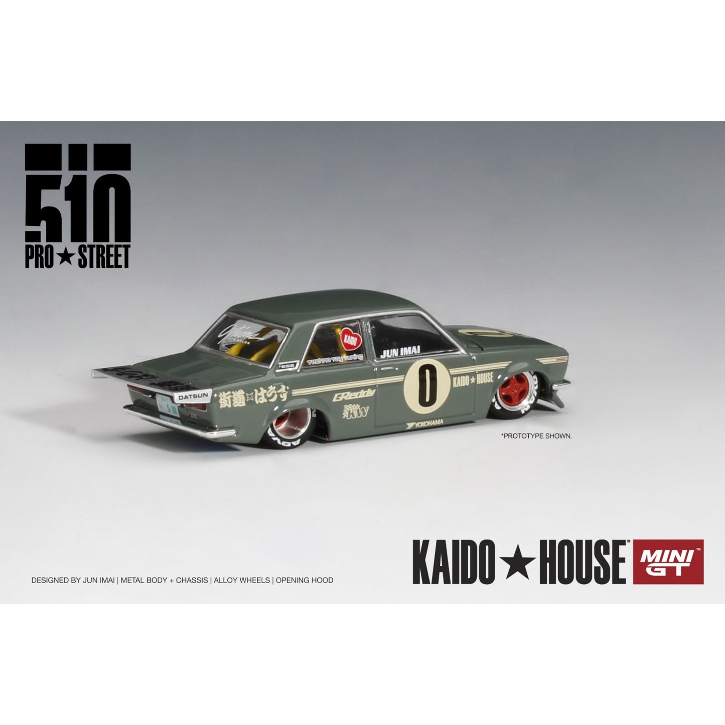 Mini GT Kaido House - Pre-Order - Datsun 510 Pro Street OG Green - KHMG001