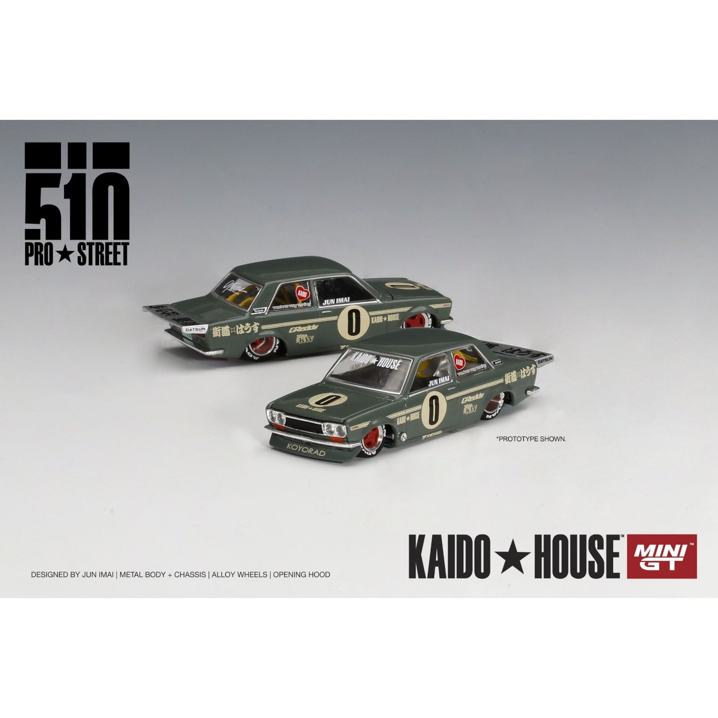 Mini GT Kaido House - Pre-Order - Datsun 510 Pro Street OG Green - KHMG001
