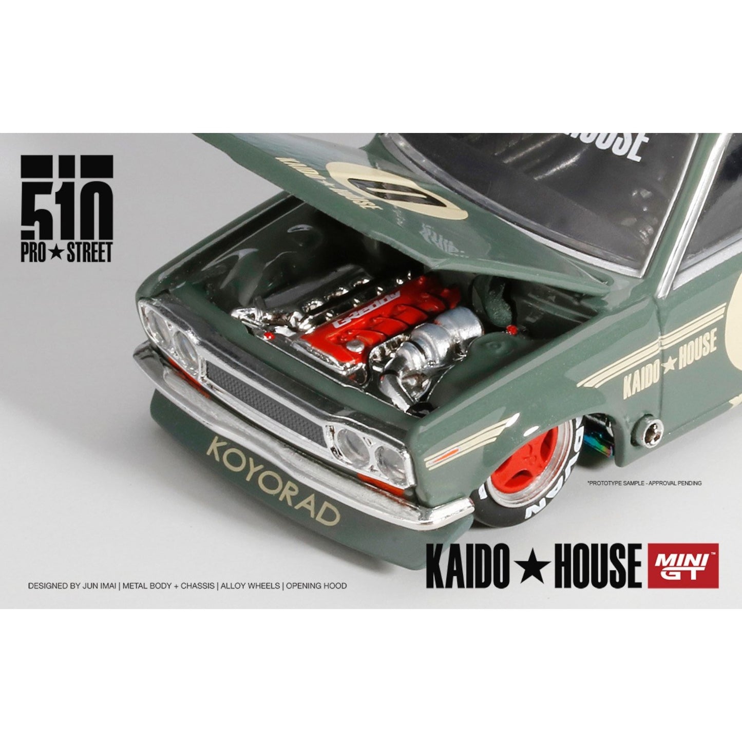 Mini GT Kaido House - Pre-Order - Datsun 510 Pro Street OG Green - KHMG001