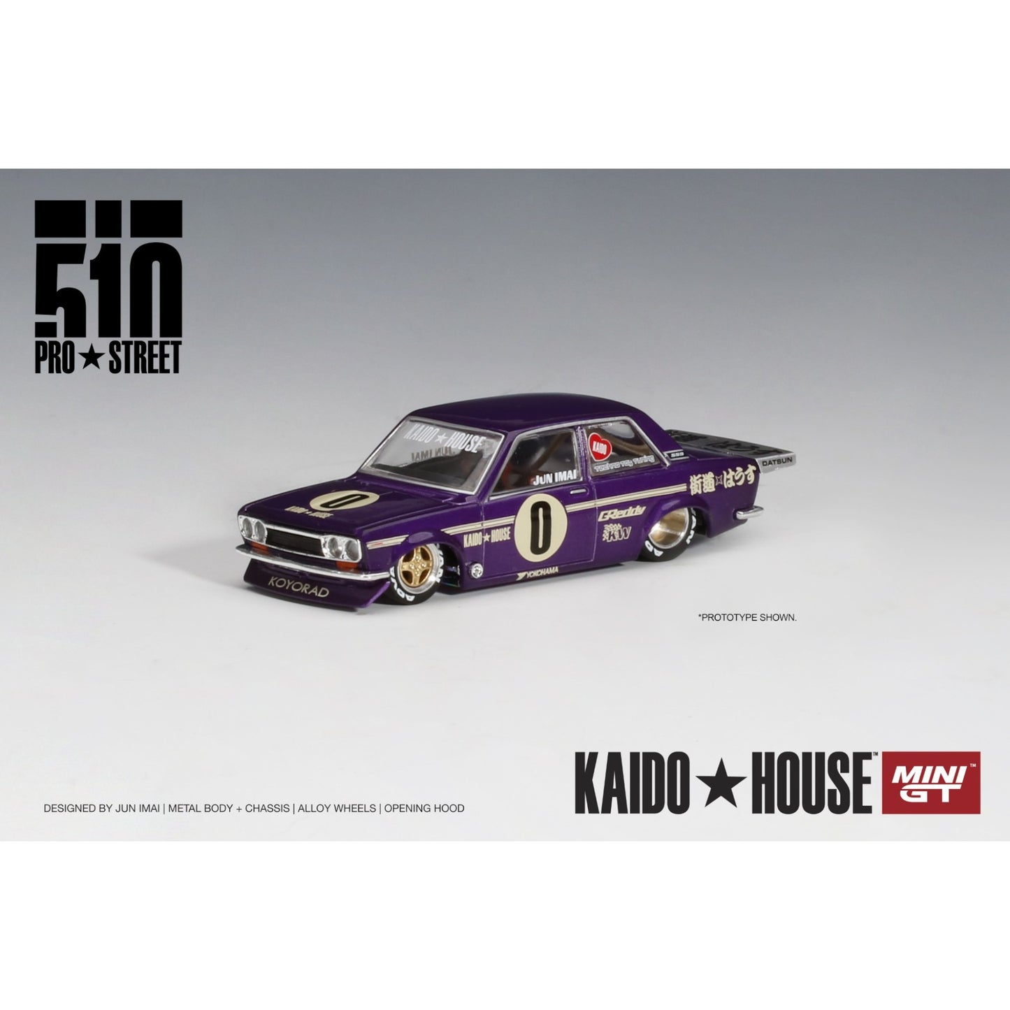 Mini GT Kaido House - Pre-Order - Datsun 510 Pro Street OG Purple - KHMG002