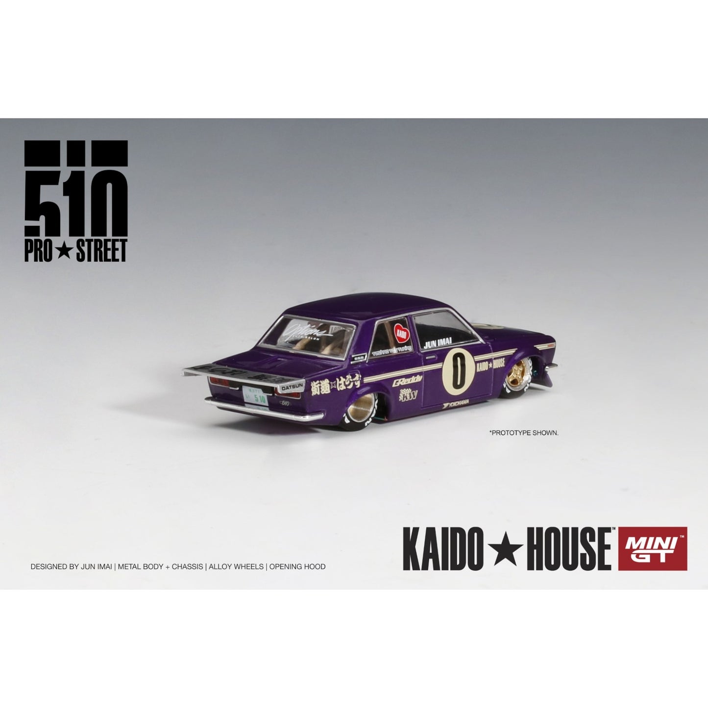 Mini GT Kaido House - Pre-Order - Datsun 510 Pro Street OG Purple - KHMG002