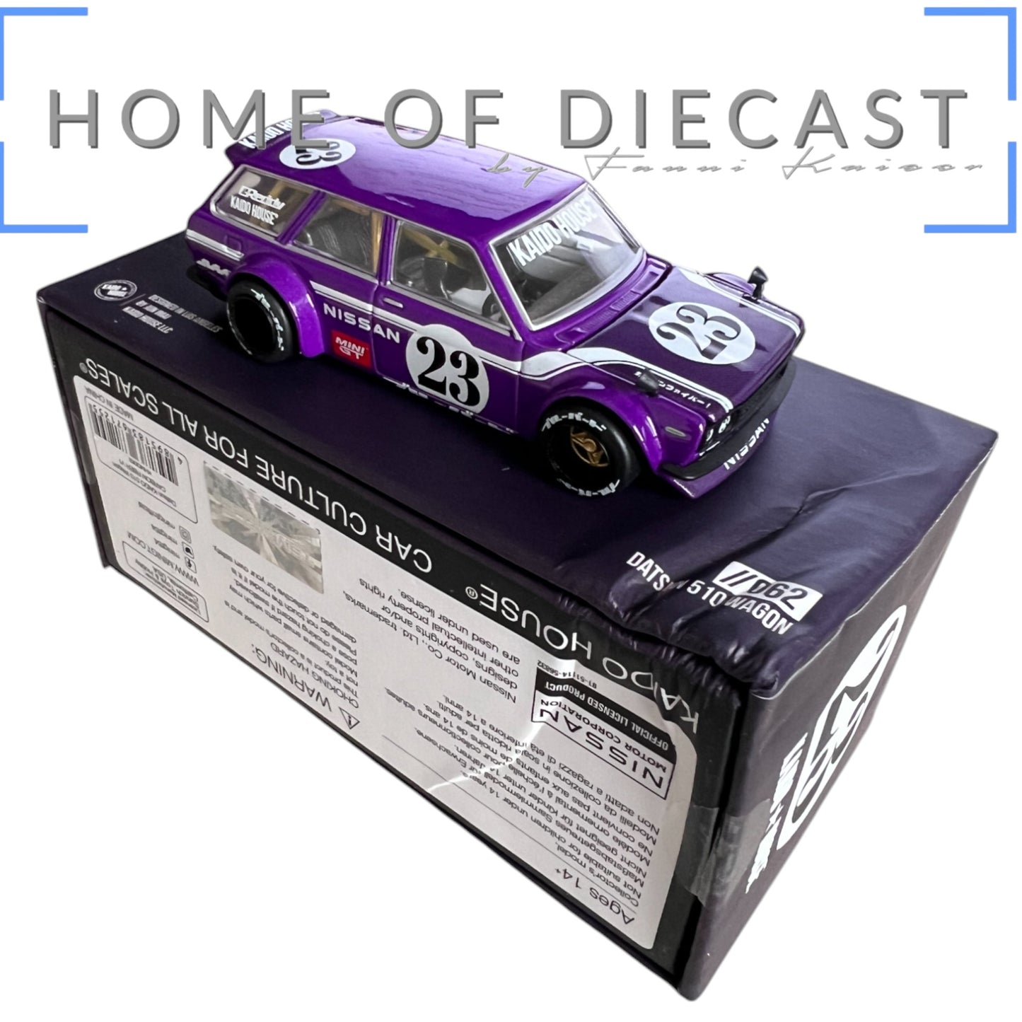 Mini GT Kaido House - Datsun KAIDO 510 Wagon CARBON FIBER V1, purple - KHMG062 - damaged Box -2