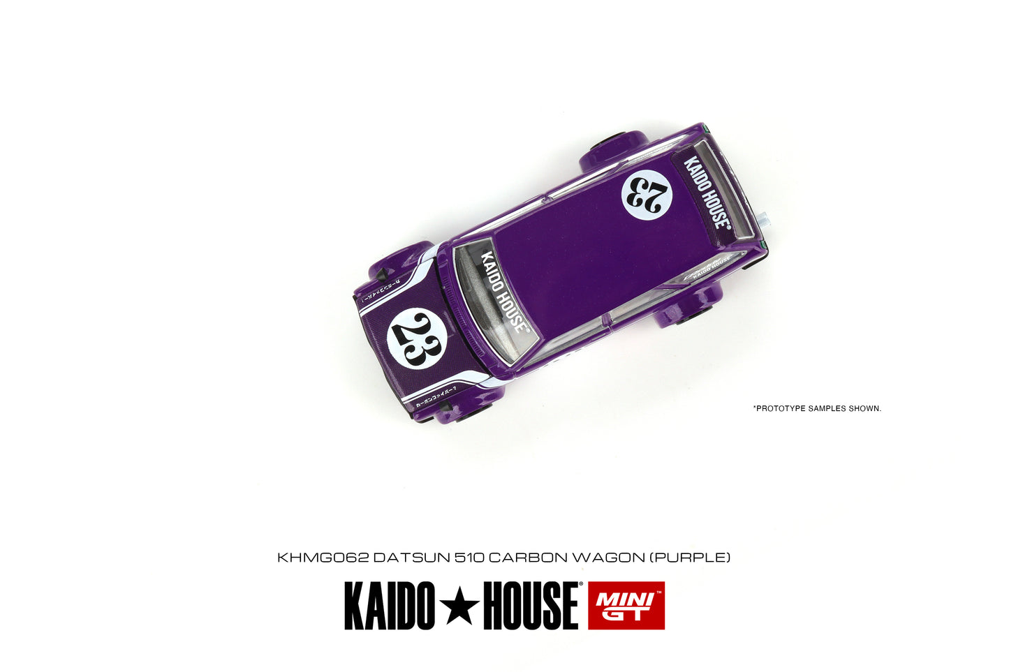 Mini GT Kaido House - Datsun KAIDO 510 Wagon CARBON FIBER V1, purple - KHMG062 - damaged Box