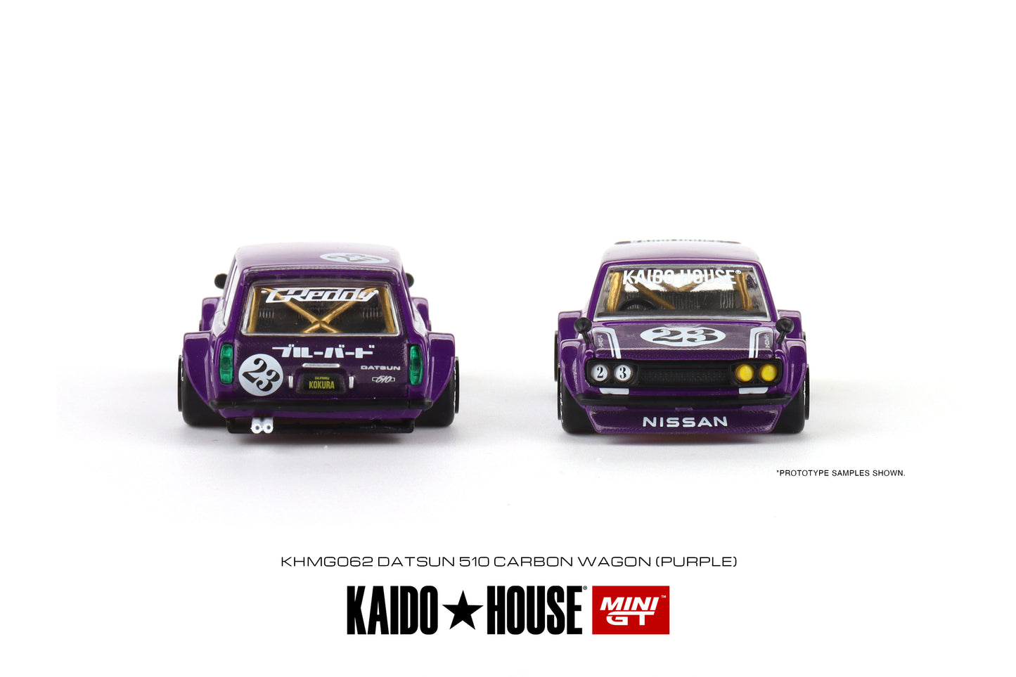 Mini GT Kaido House - Datsun KAIDO 510 Wagon CARBON FIBER V1, purple - KHMG062 - damaged Box
