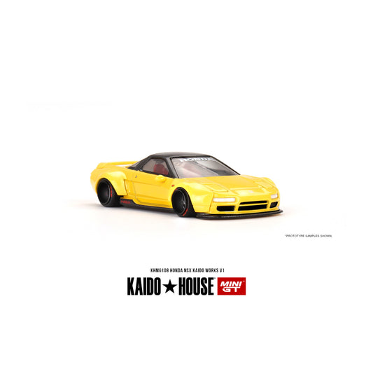 Mini GT Kaido House - Honda NSX Kaido WORKS V1, yellow - KHMG108
