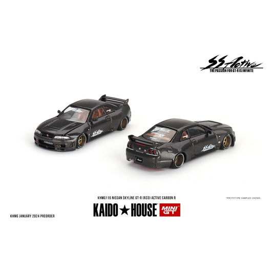 Mini GT Kaido House - Nissan Skyline GT-R (R33) Active Carbon R - KHMG116 - 1:64