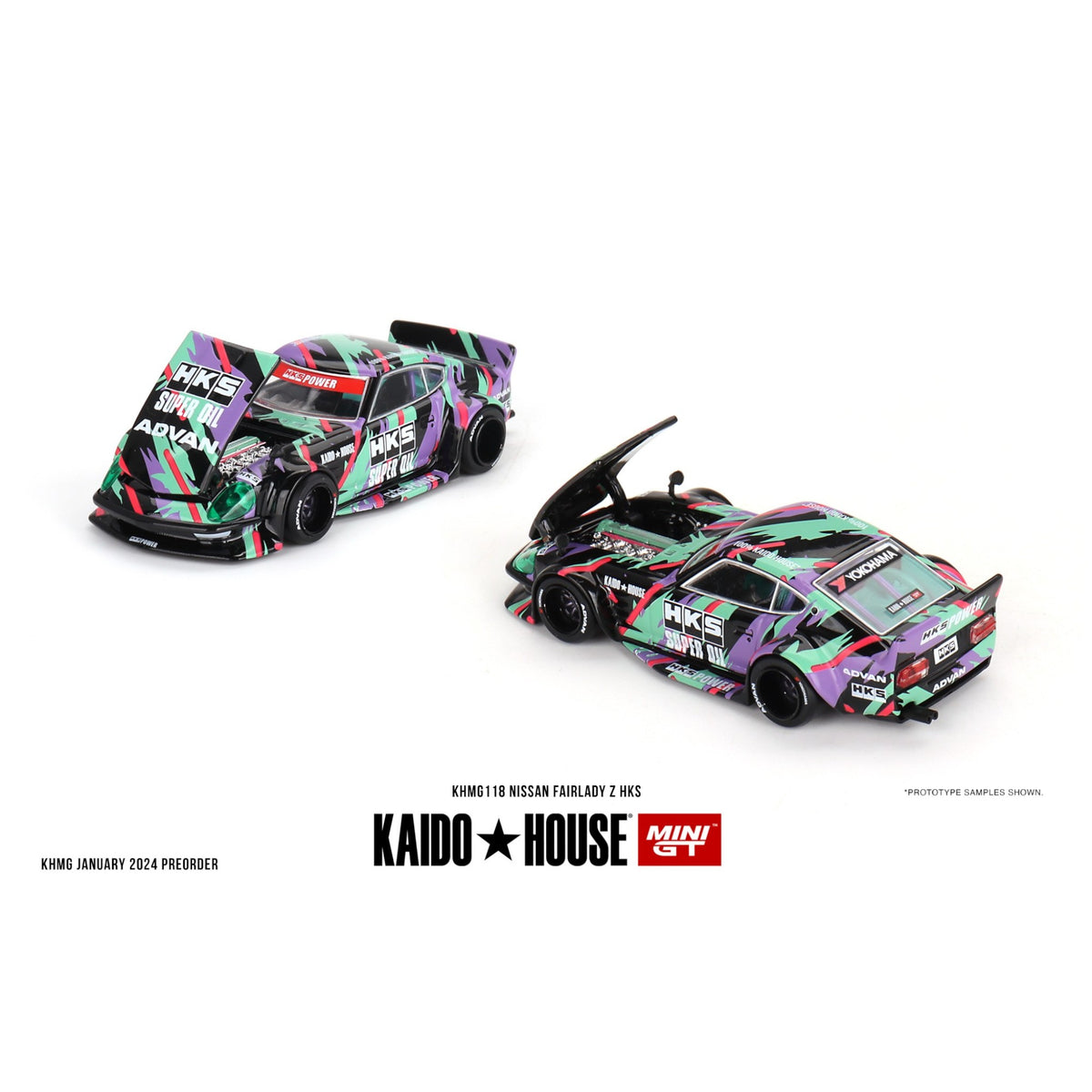 Mini GT Kaido House - Nissan Fairlady Z HKS, black - KHMG118