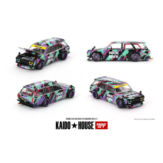 Mini GT Kaido House - Datsun Kaido 510 Wagon HKS V1 - KHMG144 - 1:64