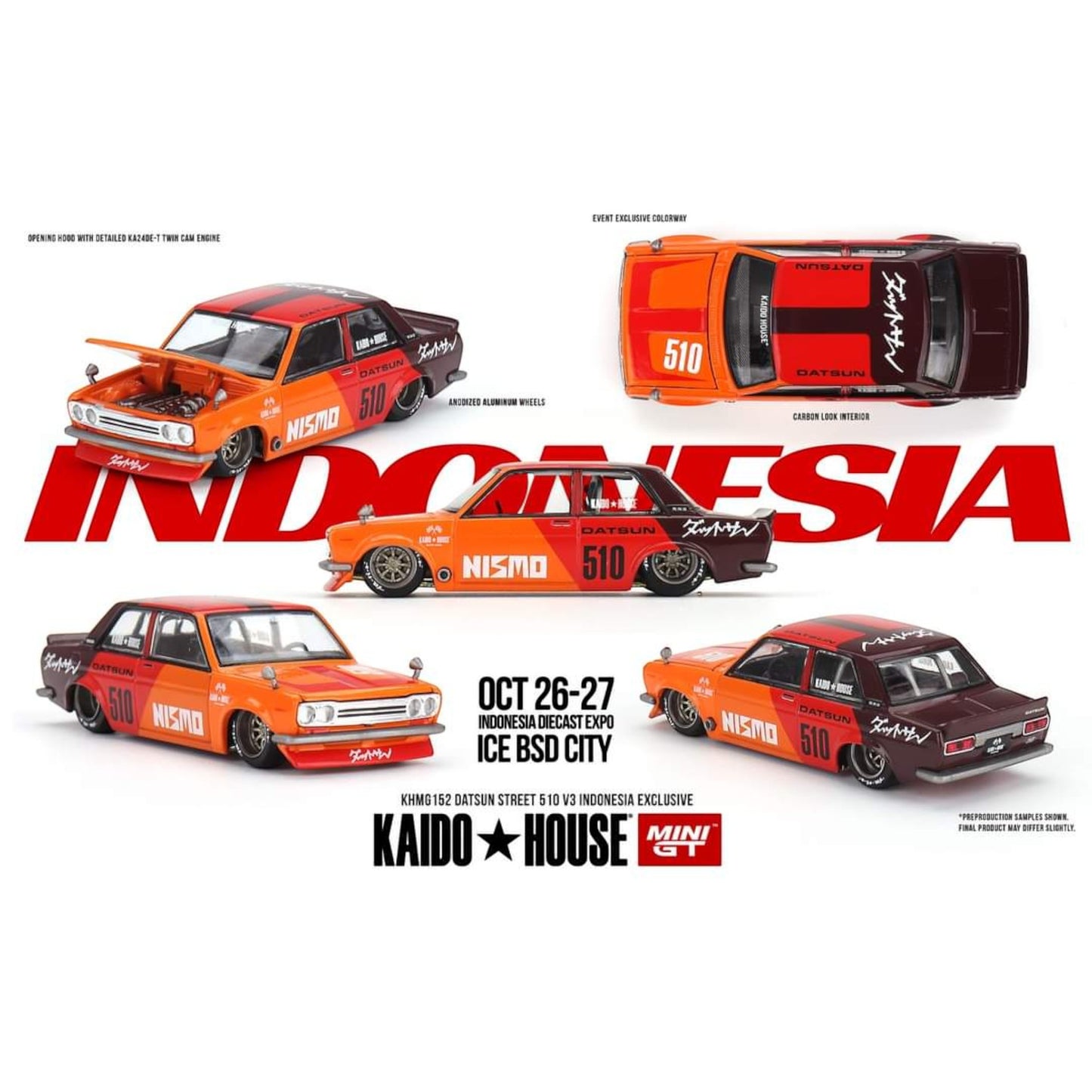 Mini GT Kaido House - Datsun Street 510 V3 Indonesia Diecast Expo 2024 - KHMG152