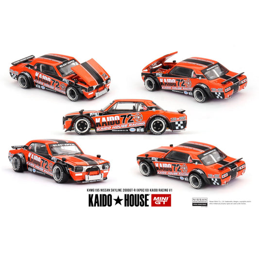 Mini GT Kaido House - Pre-Order - Nissan Skyline 2000GT-R (KPGC10) Kaido Racing V1 - KHMG195
