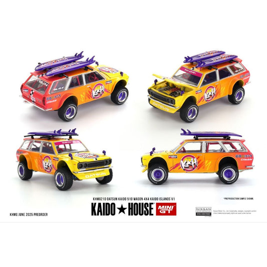 Mini GT Kaido House - Pre-Order - Datsun KAIDO 510 Wagon 4x4 Kaido ISLANDS V1 - KHMG210