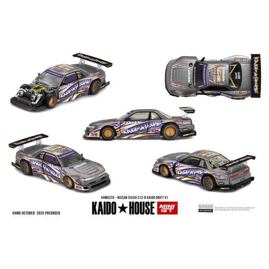 Mini GT Kaido House - Pre-Order - Nissan Silvia S13-R KAIDO DRIFT V1 - KHMG235