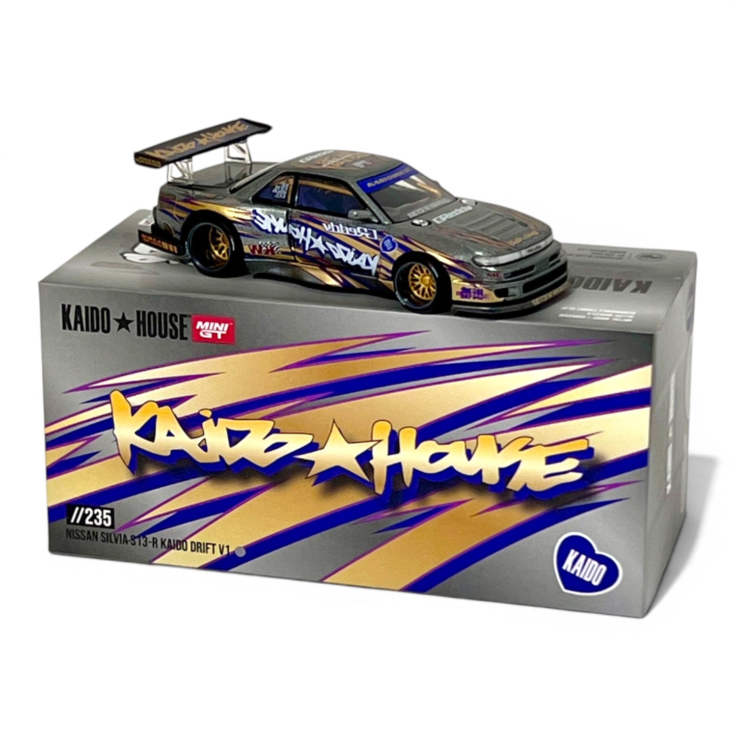 Mini GT Kaido House - Nissan Silvia S13-R KAIDO DRIFT V1 - KHMG235 - geöffnete OVP