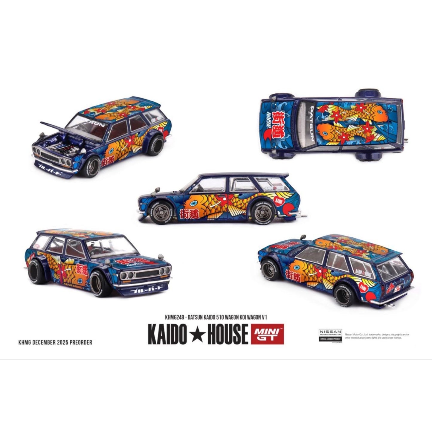 Mini GT Kaido House - Pre-Order - Datsun KAIDO 510 Wagon Koi Wagon V1 - KHMG248
