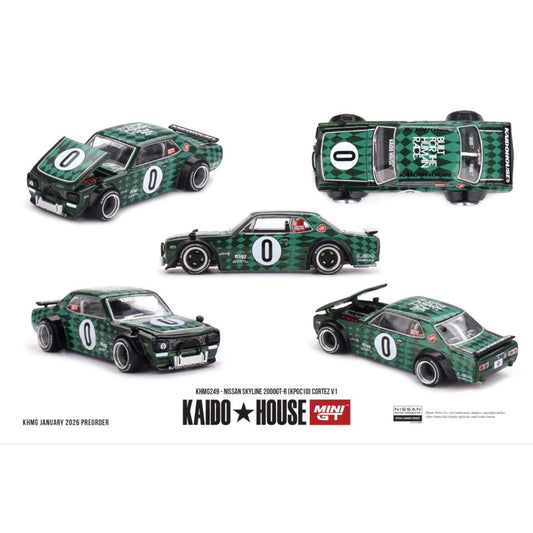 Mini GT Kaido House - Pre-Order - Nissan Skyline 2000GT-R (KPGC10) Cortez V1 - KHMG249