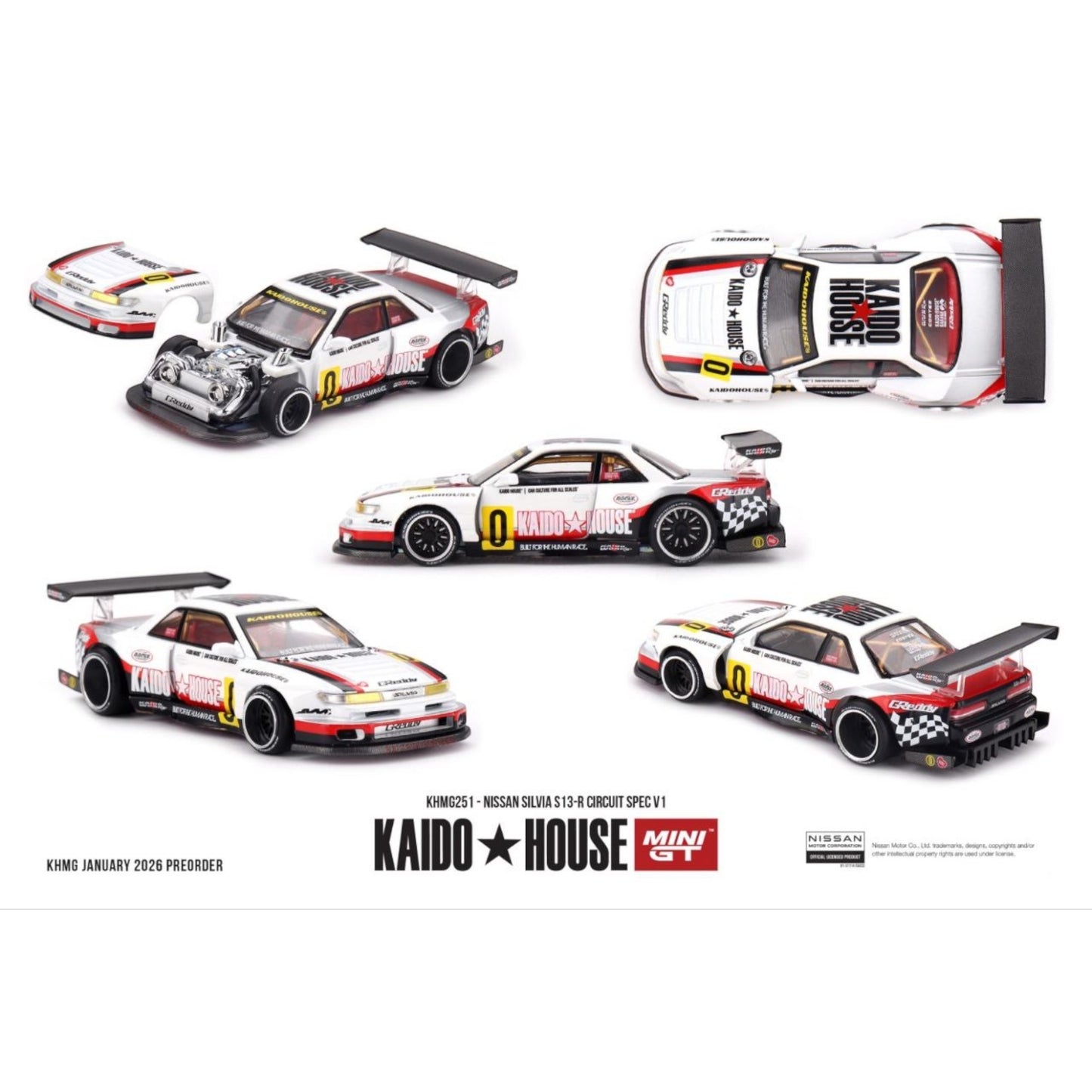 Mini GT Kaido House - Pre-Order - Nissan Silvia S13-R Circuit Spec V1 - KHMG251