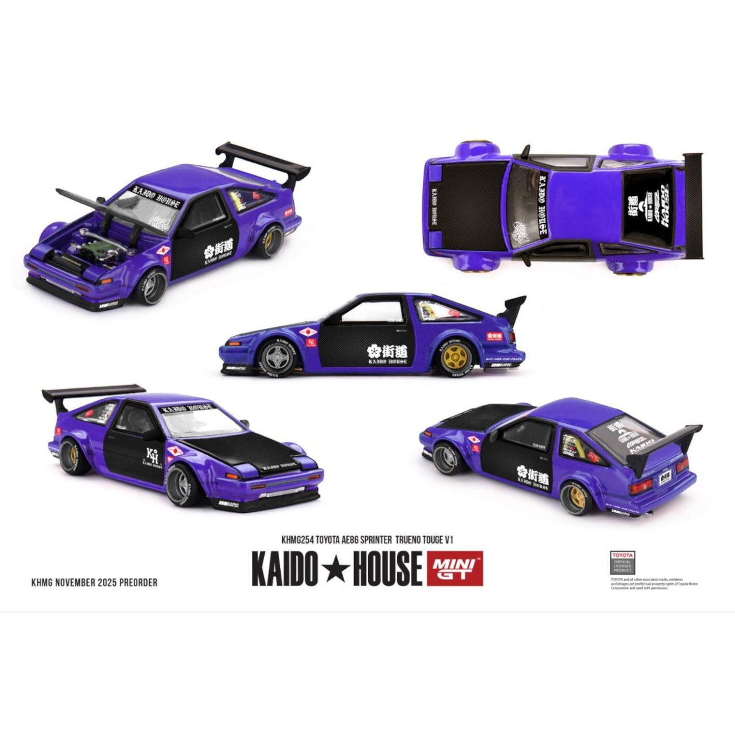 Mini GT Kaido House - Pre-Order - Toyota AE86 Sprinter Trueno Touge V1 - KHMG254