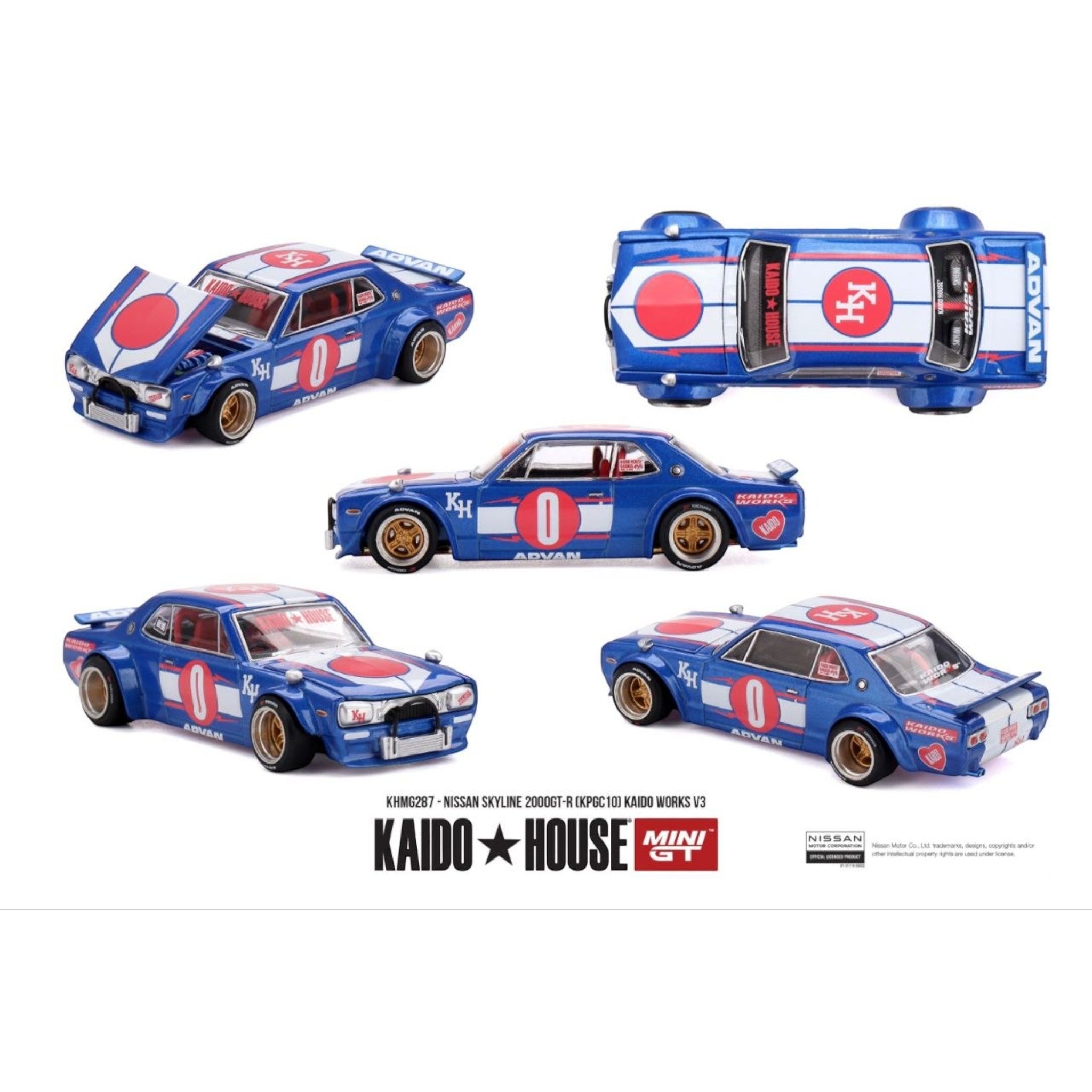 Mini GT Kaido House - Pre-Order - Nissan Skyline 2000GT-R (KPGC10) Kaido Works V3 - KHMG287