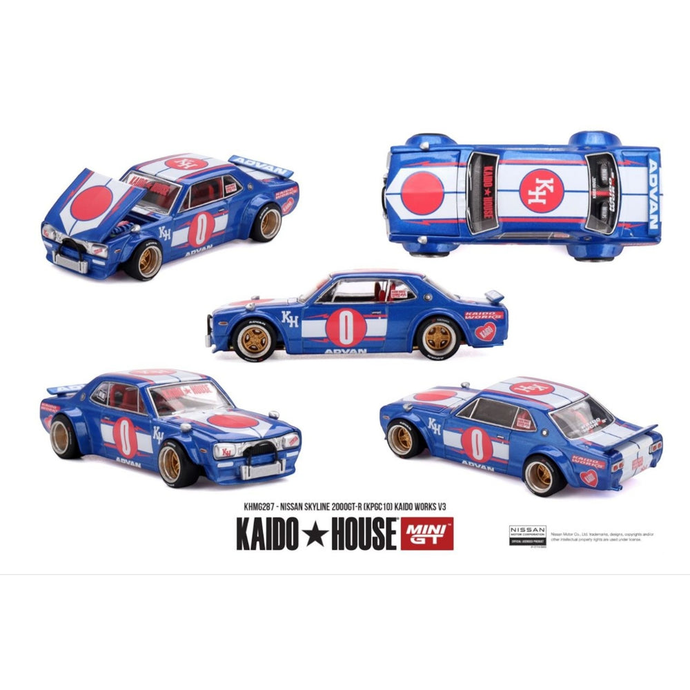 Mini GT Kaido House - Pre-Order - Nissan Skyline 2000GT-R (KPGC10) Kaido Works V3 - KHMG287