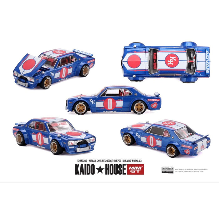 Mini GT Kaido House - Pre-Order - Nissan Skyline 2000GT-R (KPGC10) Kaido Works V3 - KHMG287