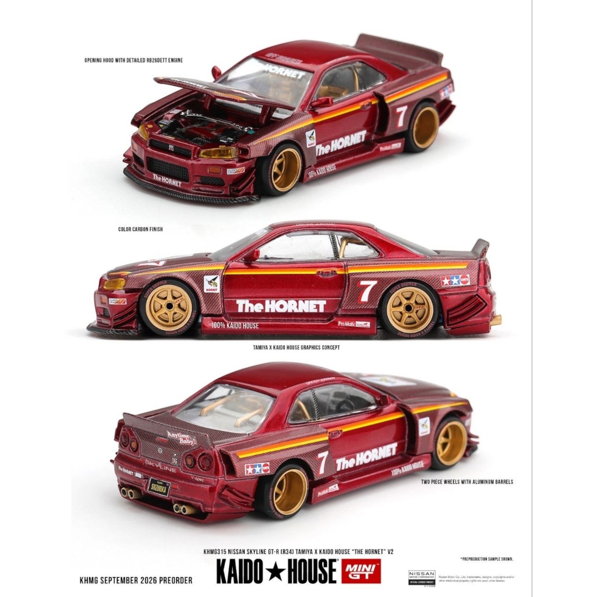 Mini GT Kaido House - Pre-Order - Nissan Skyline GT-R (R34) TAMIYA x KAIDO HOUSE 