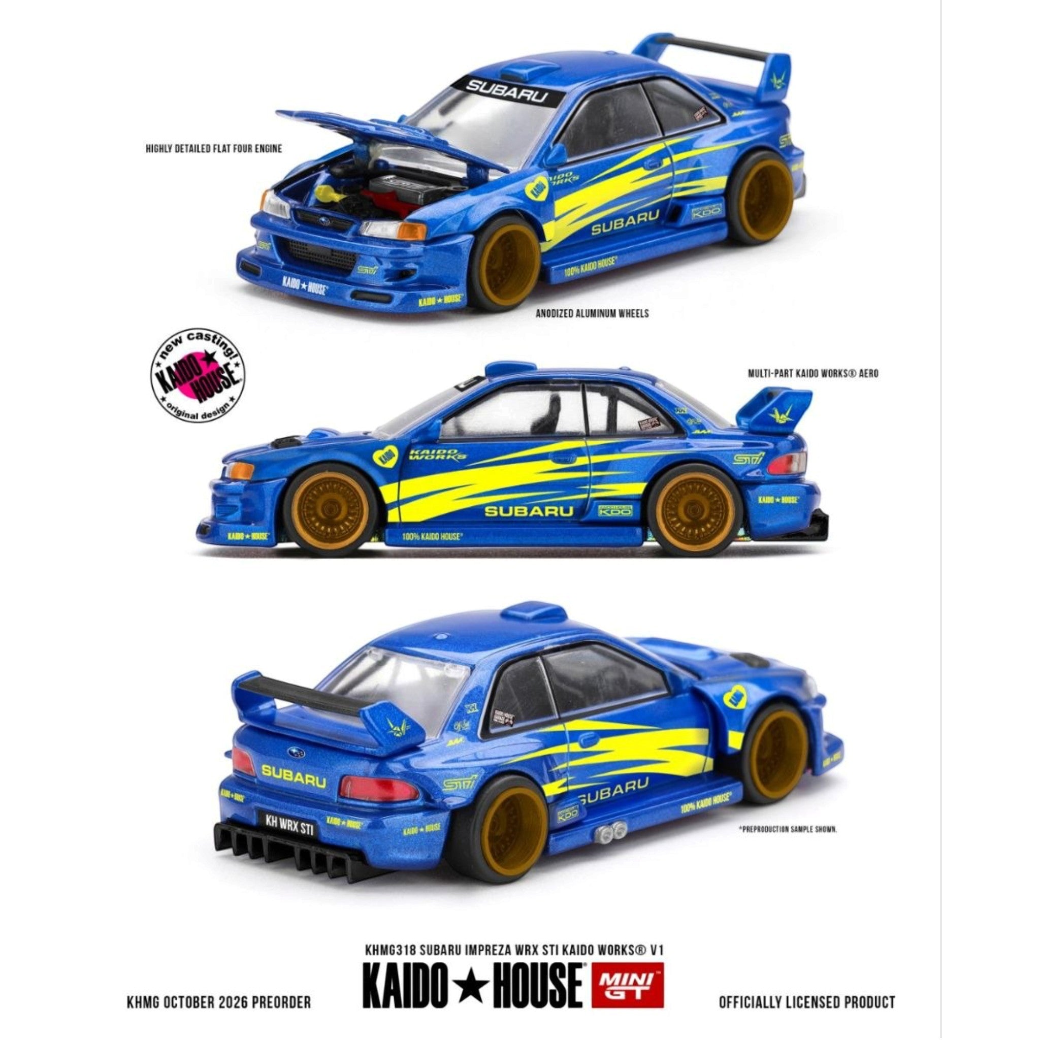 Mini GT Kaido House - Pre-Order - Subaru Impreza WRX STI KAIDO WORKS V1 - KHMG318