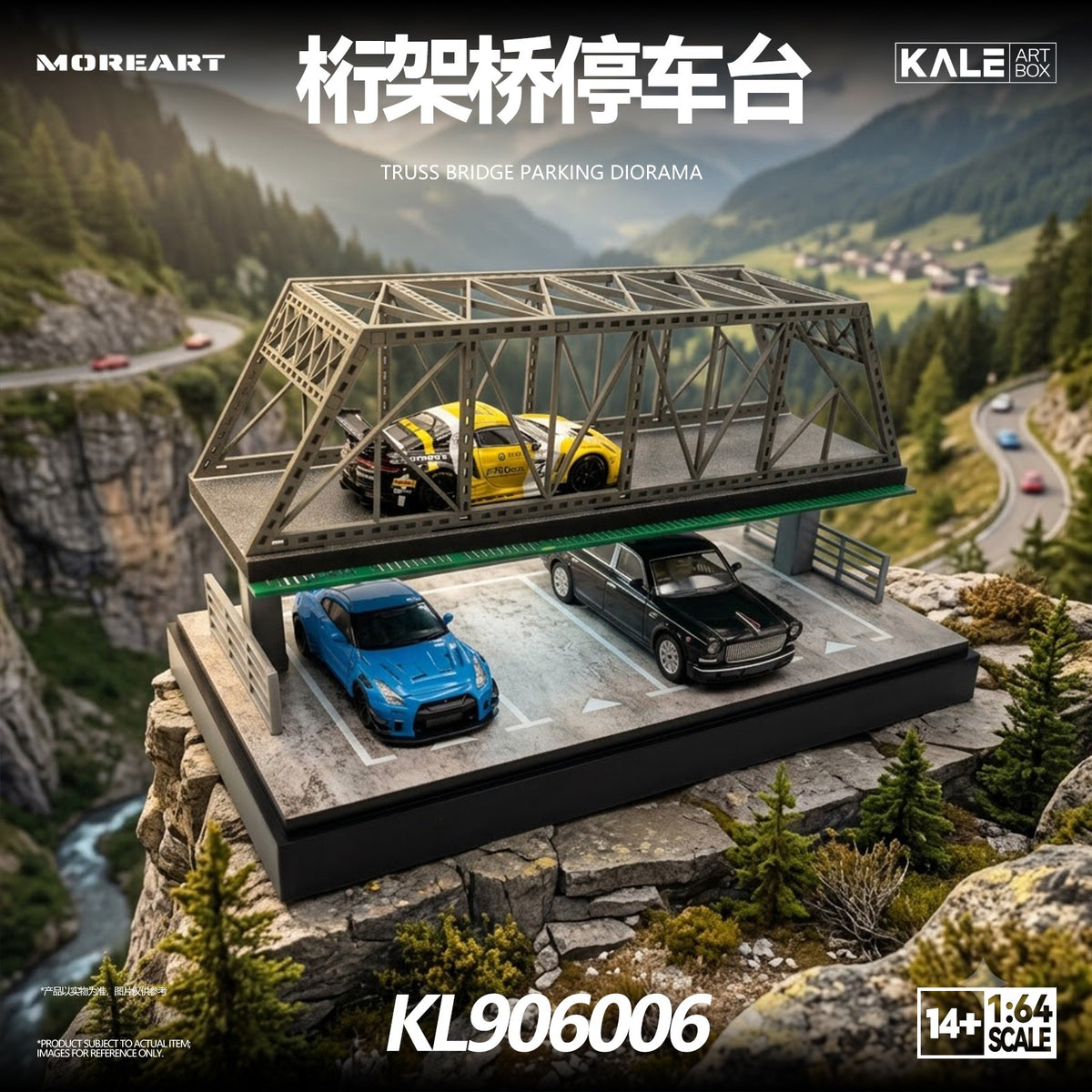 MoreArt & Kaler - Pre-Order - Truss Bridge Parking Area Diorama mit Beleuchtung - KL906006