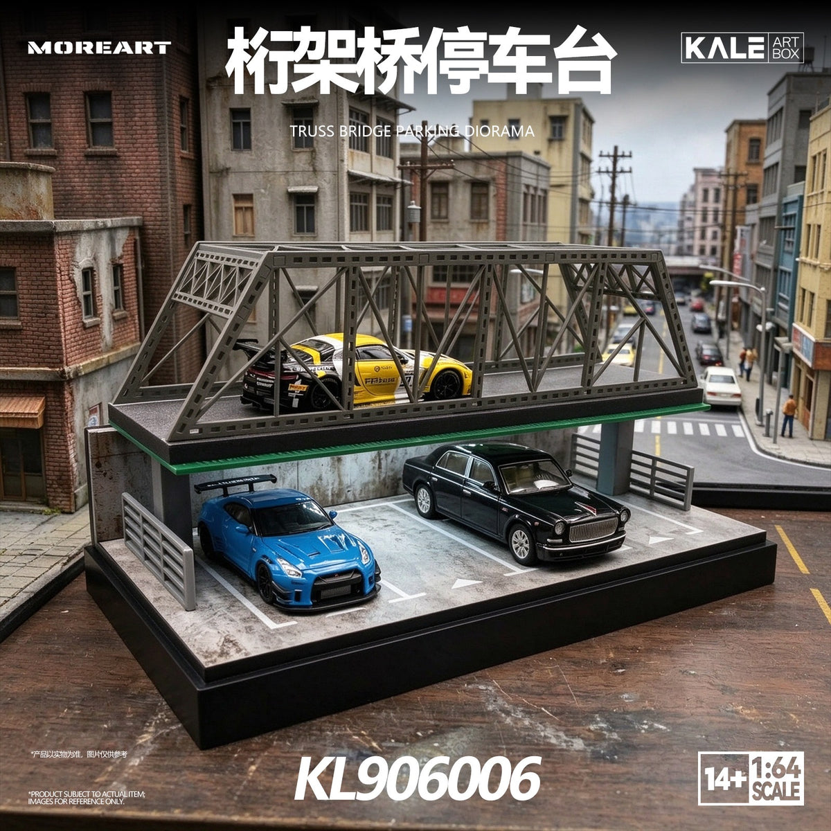 MoreArt & Kaler - Pre-Order - Truss Bridge Parking Area Diorama mit Beleuchtung - KL906006