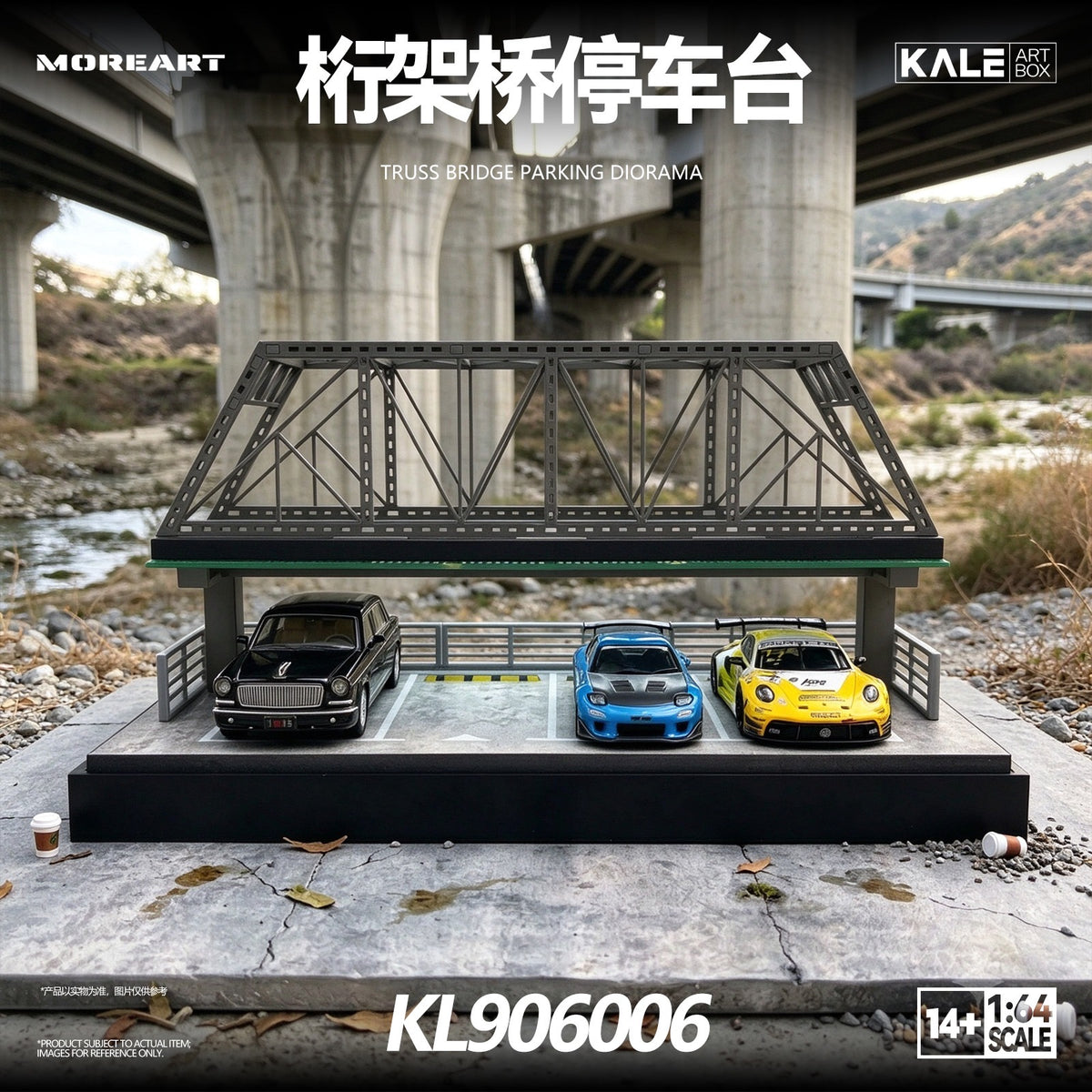 MoreArt & Kaler - Pre-Order - Truss Bridge Parking Area Diorama mit Beleuchtung - KL906006