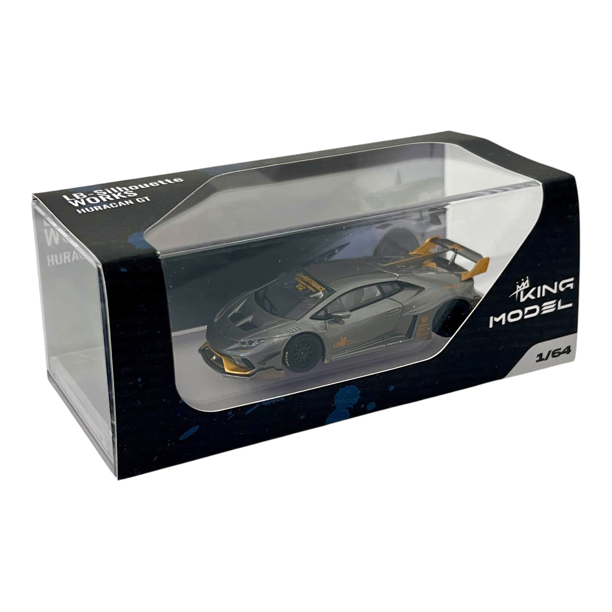 King Model - Huracan LP610-4, LB WildBody Modified, grey-gold - KM64-LBH-GRY