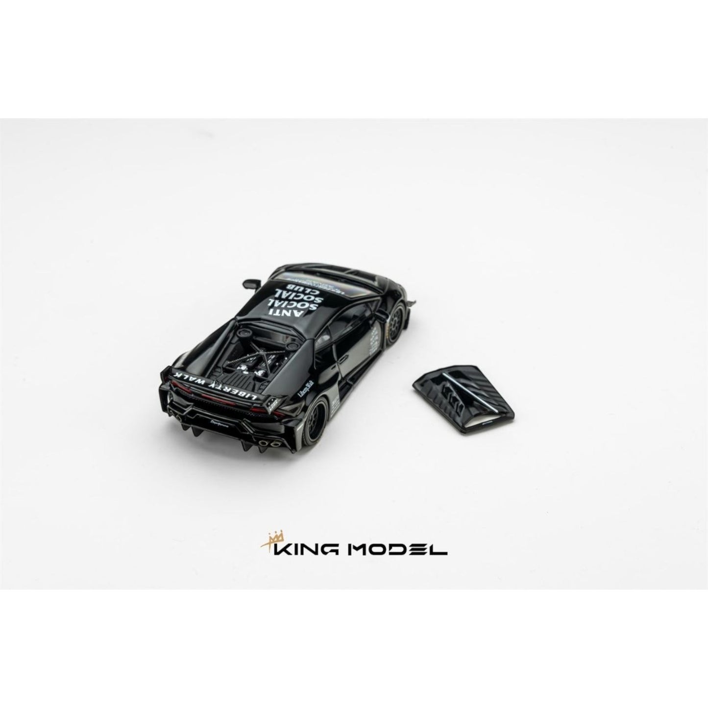 King Model - Pre-Order - Huracan LP610-4, LB WildBody Modified, black - KM64-LBH-BLK