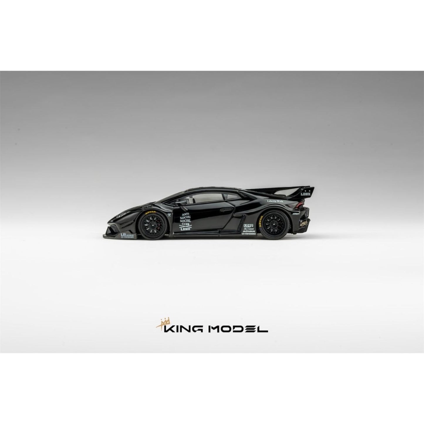 King Model - Pre-Order - Huracan LP610-4, LB WildBody Modified, black - KM64-LBH-BLK