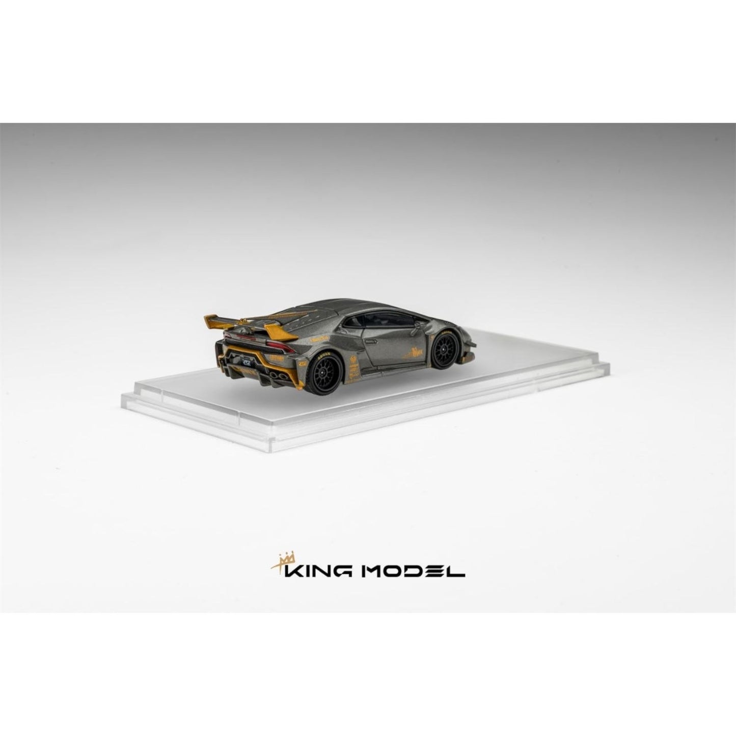 King Model - Pre-Order - Huracan LP610-4, LB WildBody Modified, grey-gold - KM64-LBH-GRY