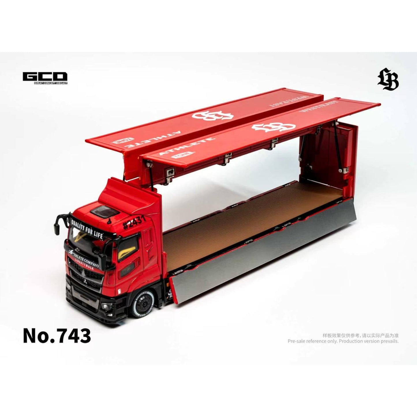 GCD - Pre-Order - LBWK TRUCKS Mitsubishi Fuso Super Great.Super Silhouettte Red/Black (RHD) - KS-073-743