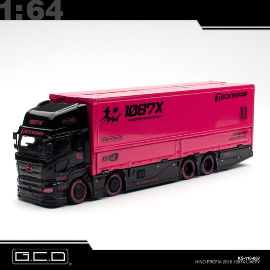 GCD x Teckwrap x 1087x - Pre-Order - HINO 700 Hauler Pink Suzhou GT Show Exclusive - KS-118-687