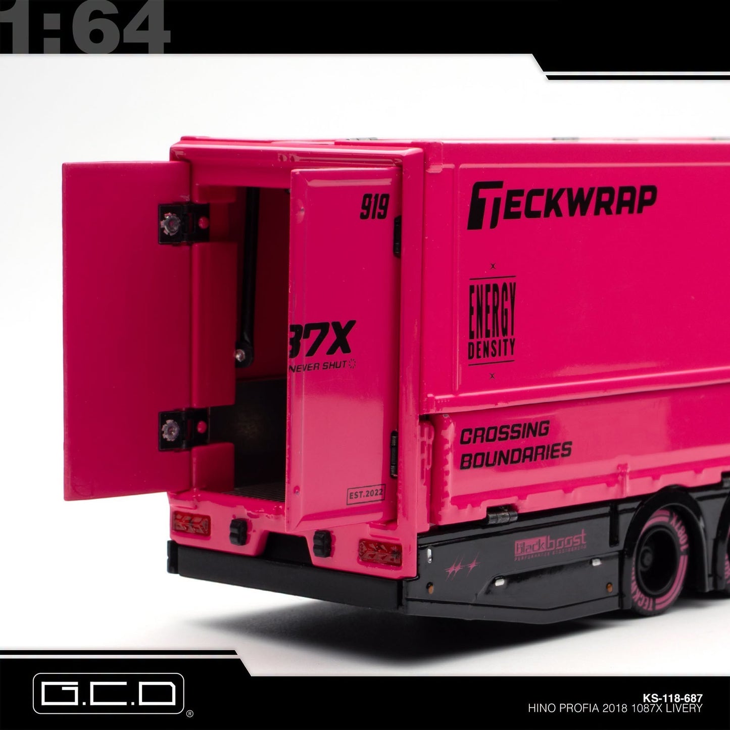 GCD x Teckwrap x 1087x - Pre-Order - HINO 700 Hauler Pink Suzhou GT Show Exclusive - KS-118-687