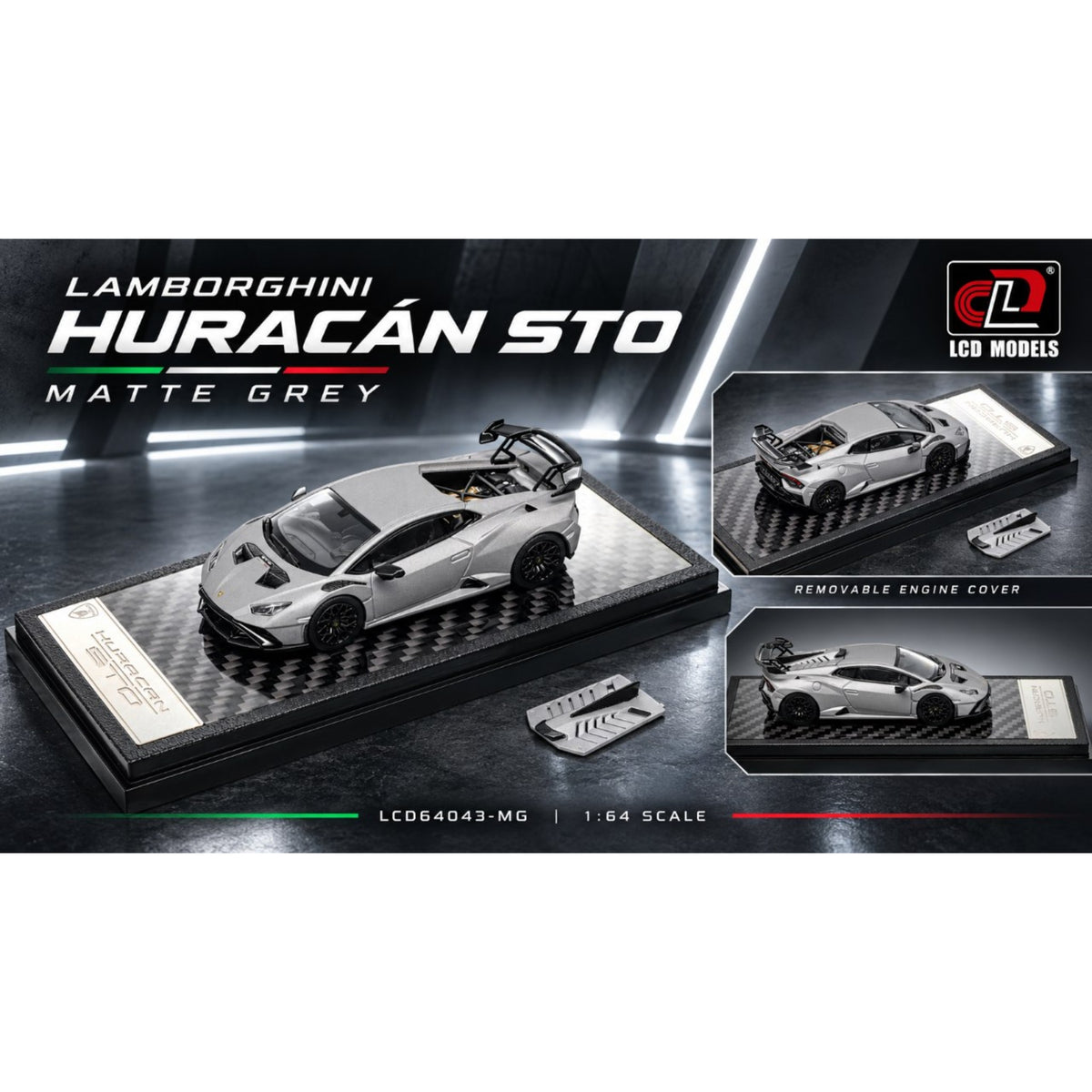 LCD Model - Pre-Order - Lamborghini Huracan STO, Matte Grey  (APAxpo26) - LCD64043-MG