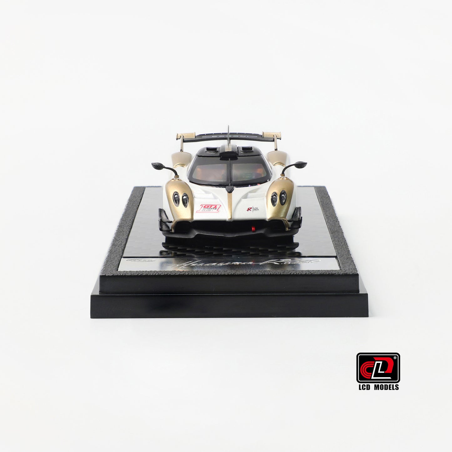 LCD Model - Pre-Order - Pagani Huayra R Evo Roadster, White / Gold - LCD64050-WG
