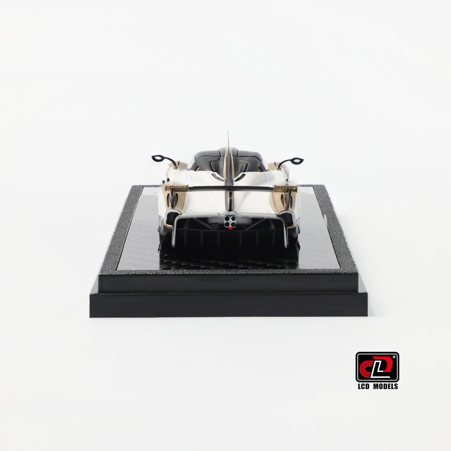 LCD Model - Pre-Order - Pagani Huayra R Evo Roadster, White / Gold - LCD64050-WG