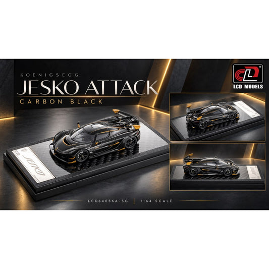 LCD Model - Pre-Order - Koenigsegg Jesko Attack, Carbon Black (CTE26) - LCD64056A-SG