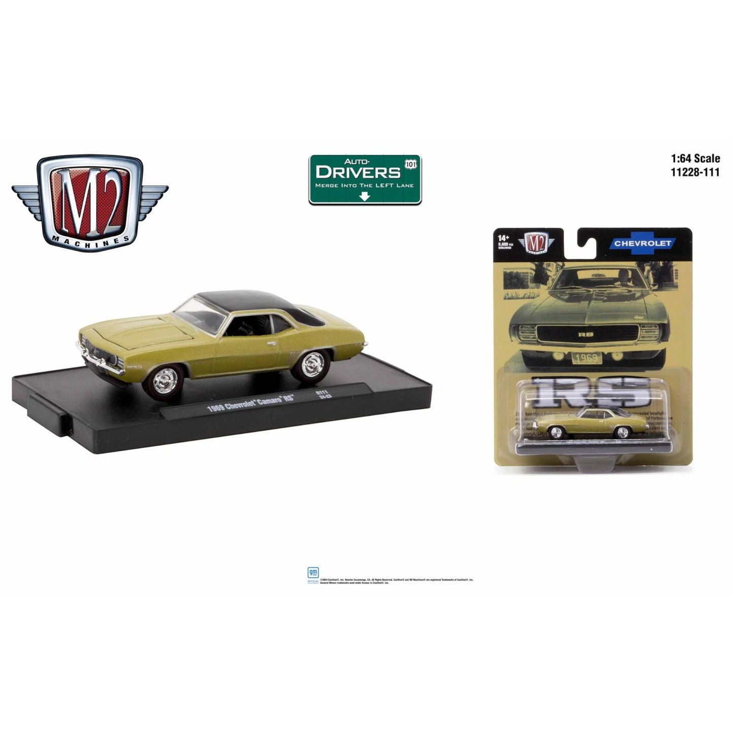 M2 Machines - 1969 Chevrolet Camaro RS, green/black - Auto-Drivers 111