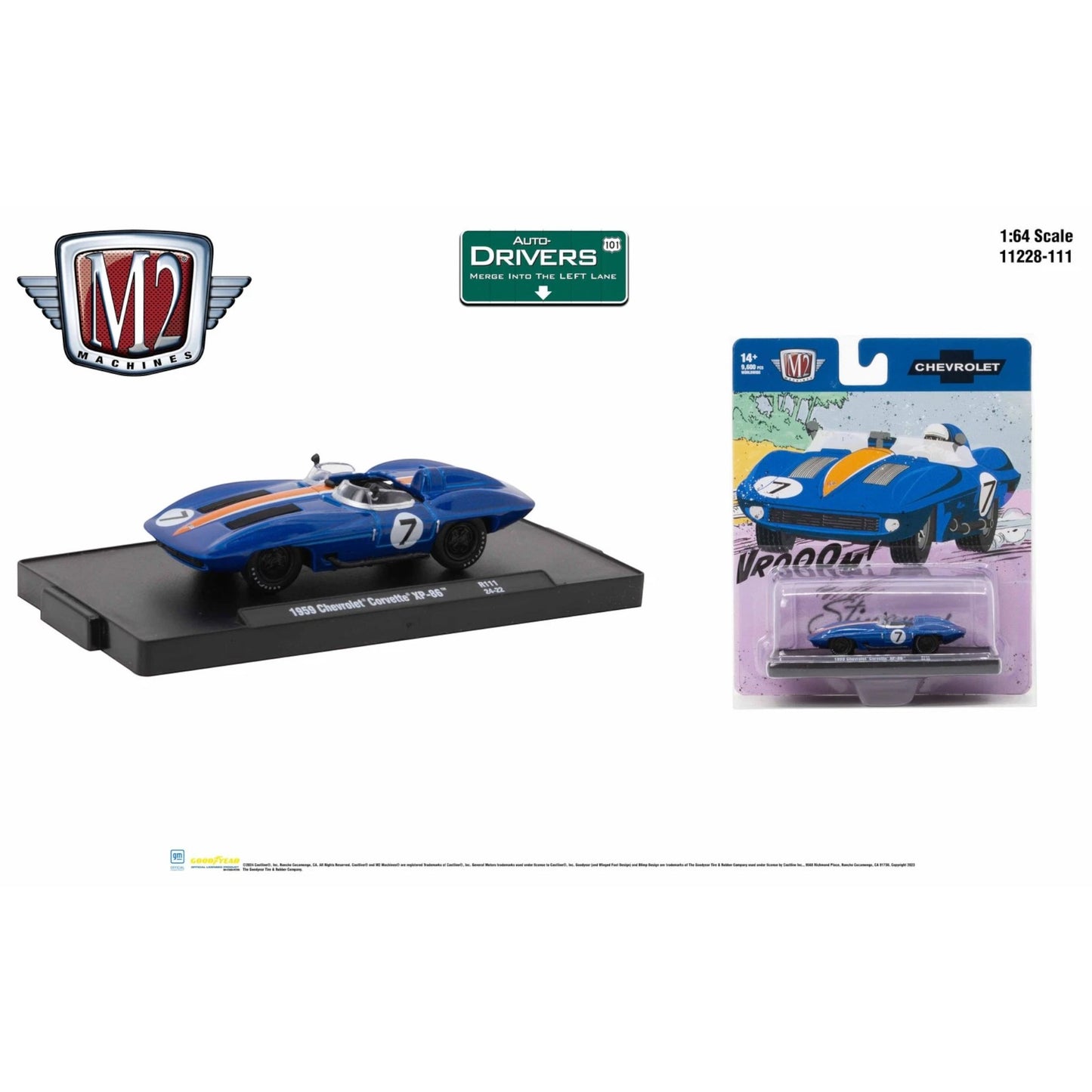 M2 Machines - 1959 Chevrolet Corvette XP-86 #7, blue - Auto-Drivers 111