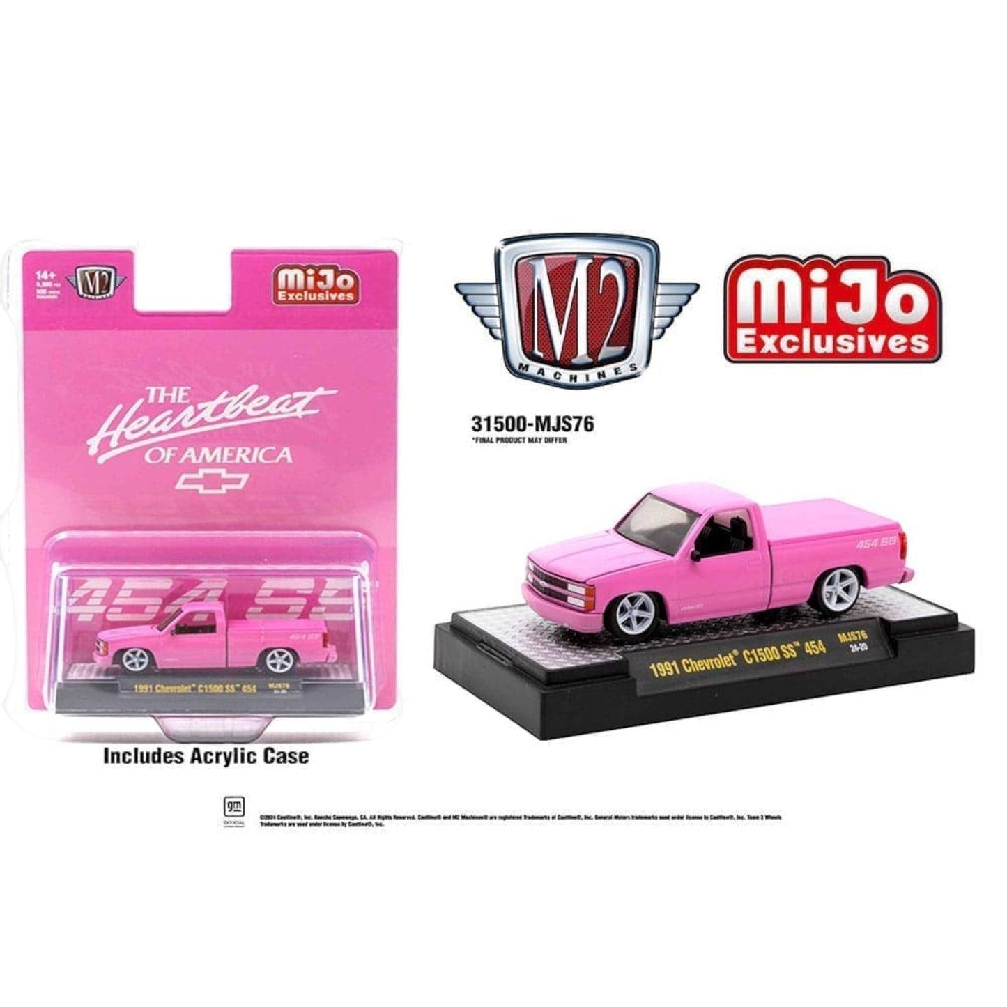 M2 Machines - 1991 Chevrolet C1500 SS454, pink - 31500MJS76