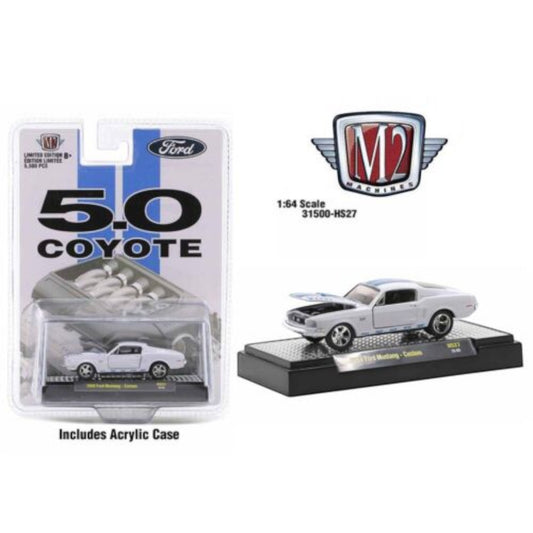 M2 Machines - 1968 Ford Mustang custom, pearl/ blue stripes - 31500-HS27