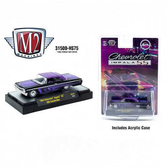 M2 Machines - 1964 Chevrolet Impala SS 409 Convertible, purple/black - 31500-HS75